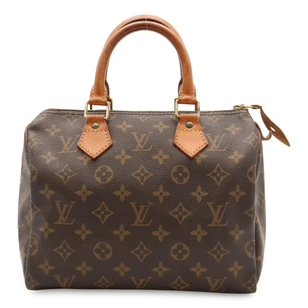 LOUIS VUITTON Authentic Brown Monogram Speedy 25 Boston Bag